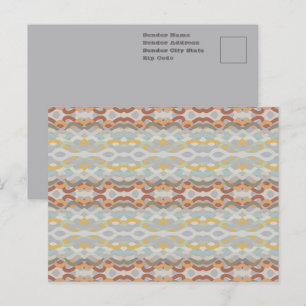 Retro sommar geometriskt färgblocksmönsterdesign vykort