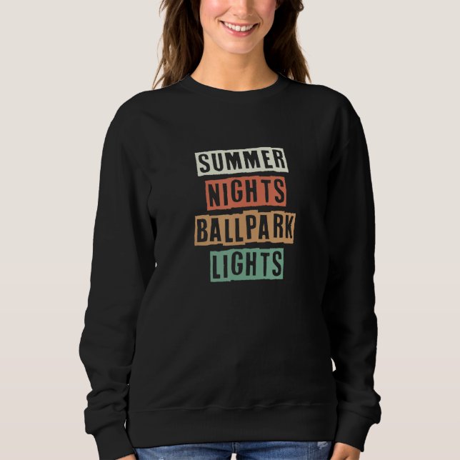 Retro sommar nätter Ballpark Lights  Skämt T Shirt (Framsida)