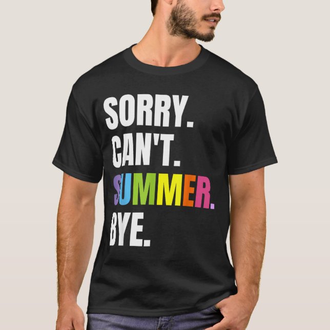 Retro sommar rolig semester ledsen kan inte sommar t shirt (Framsida)