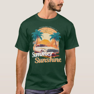 Retro sommar solnedgång Caree pojke rolig T Shirt