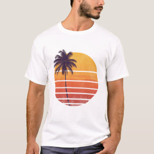 Retro sommar solnedgång – Vintage 70-talets strand T Shirt