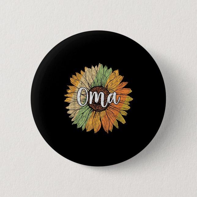 Retro sommar solros grafik för oma knapp (Framsida)