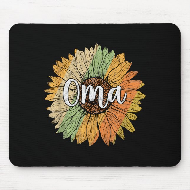 Retro sommar solros grafik för oma musmatta (Framsidan)