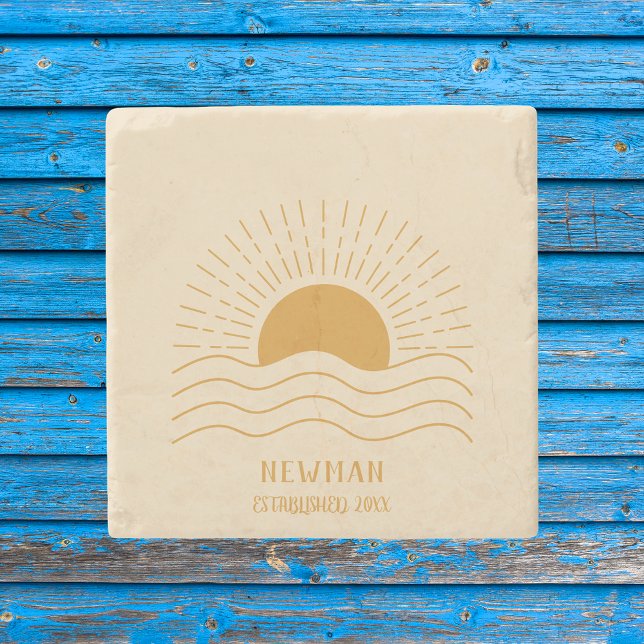Retro sommar strand boho sol stenunderlägg (Skapare uppladdad)