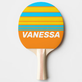 Retro sommar strand horisont randig med namn pingisracket