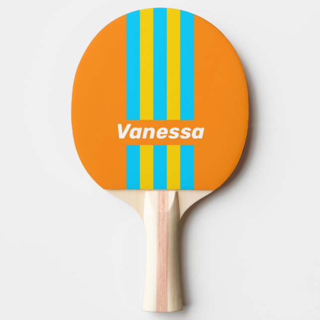 Retro sommar strand stift ränder med namn pingisracket (Framsidan)