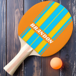 Retro sommar strandbräda ränder med namn pingisracket