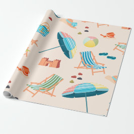 Retro sommar stranddag presentpapper - Sandslott