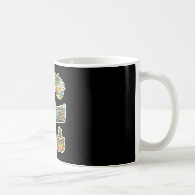 Retro sommar Trocal strand semester grafik Kaffemugg (Höger)