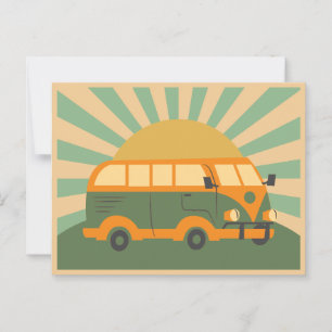 Retro sommar van vykort