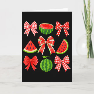 Retro sommar vibbar Coquette Bow Watermelon sommar Kort
