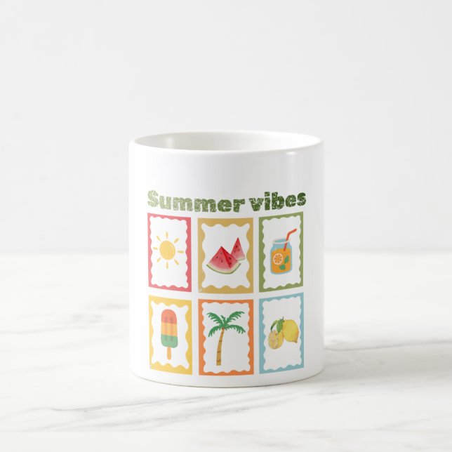 Retro sommar vibbar design  kaffemugg (Center)