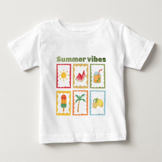 Retro sommar vibbar design  t shirt (Framsida)