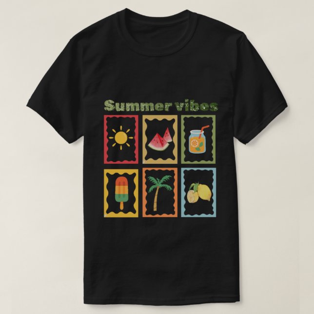 Retro sommar vibbar design  t shirt (Design framsida)