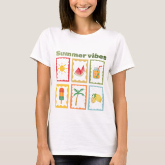 Retro sommar vibbar design t shirt