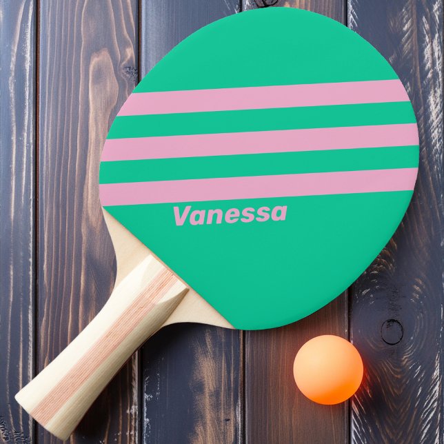 Retro Sommarbris Tre Ränder med Namn Pingisracket (Skapare uppladdad)