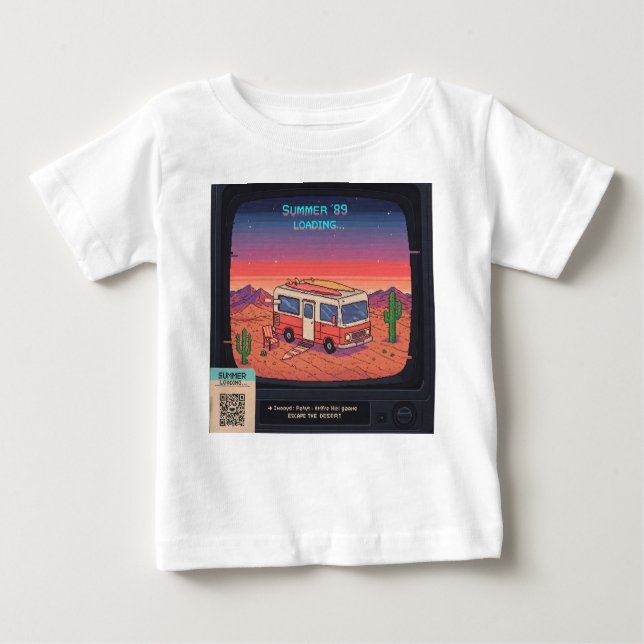 Retro-sommarfel 404 T-Shirt | Glitch Art (Framsida)