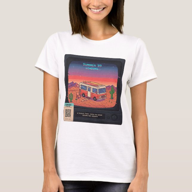 Retro-sommarfel 404 T-Shirt | Glitch Art (Framsida)