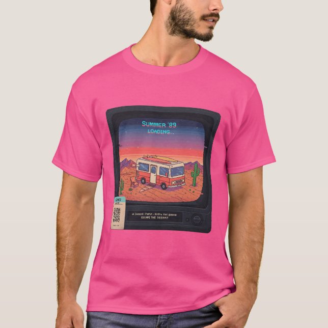 Retro-sommarfel 404 T-Shirt | Glitch Art (Framsida)