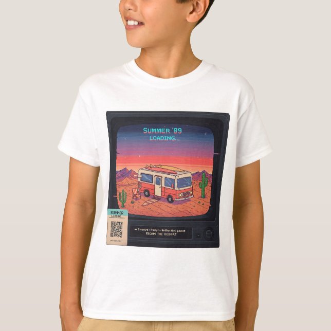 Retro-sommarfel 404 T-Shirt | Glitch Art (Framsida)