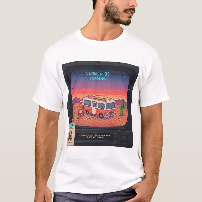 Retro-sommarfel 404 T-Shirt | Glitch Art (Framsida)
