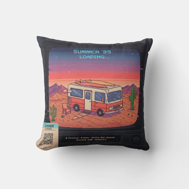 Retro-sommarfel 404 T-Shirt | Glitch Art Kudde (Framsida)