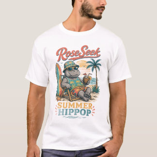 Retro sommarflodhäst strand grafisk tank topp |Vin T Shirt