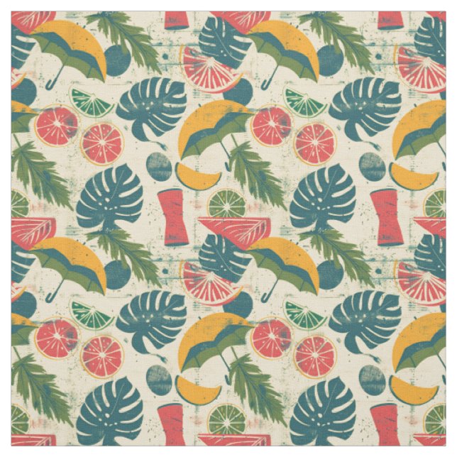 Retro sommarfrukt tyg (Provkarta)