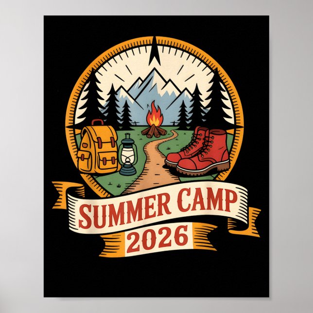 Retro sommarläger 2026 ledarbesättning värd smore poster (Framsidan)