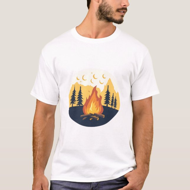 Retro sommarläger Grafisk T-shirt (Framsida)