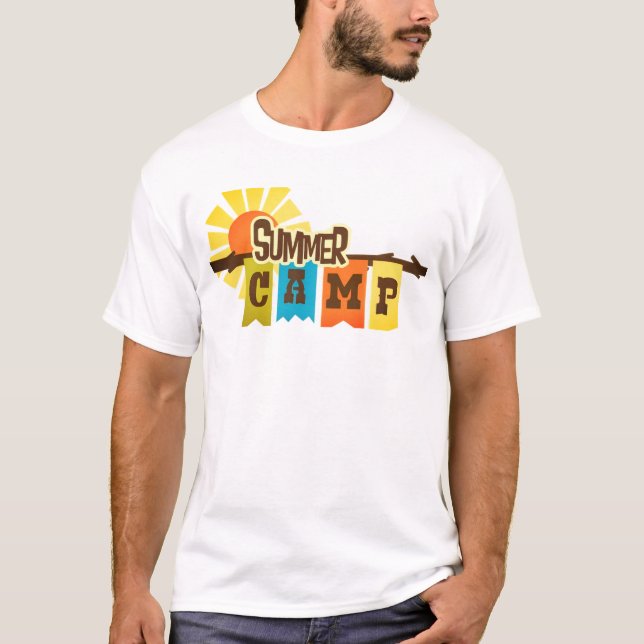 Retro sommarläger grafisk t-shirt (Framsida)