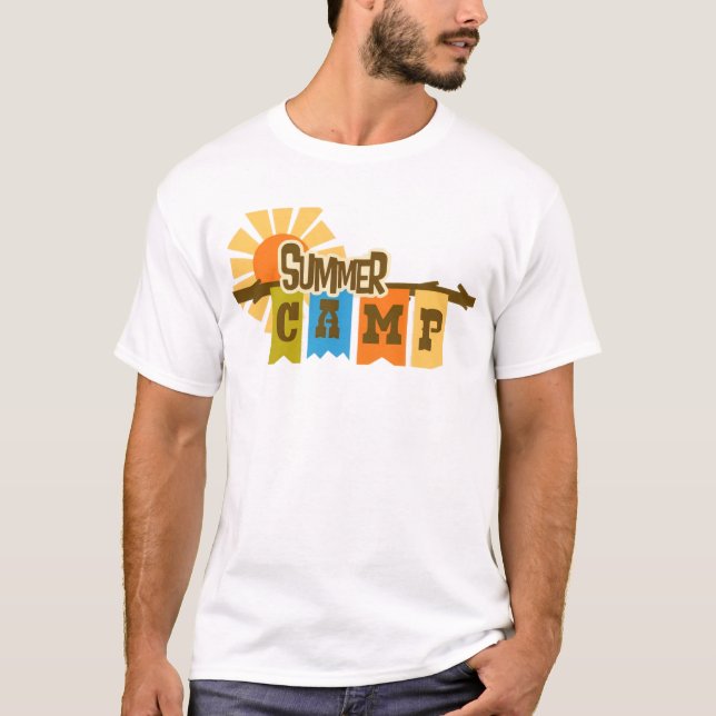 Retro sommarläger grafisk t-shirt (Framsida)