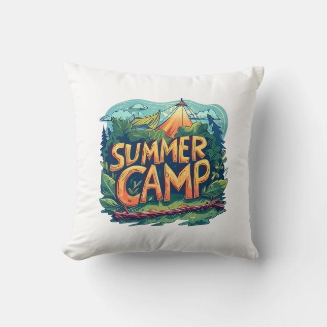 Retro sommarläger Grafisk T-shirt Kudde (Framsida)