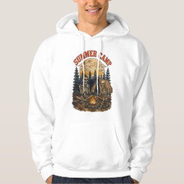 Retro sommarläger skelett bål design hoodie