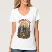 Retro sommarläger skelett bål design