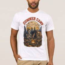 Retro sommarläger skelett bål design
