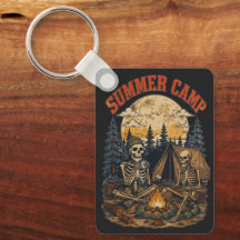 Retro sommarläger Skelett lägereld Design