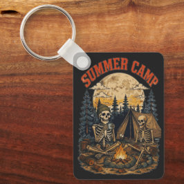 Retro sommarläger Skelett lägereld Design Nyckelring