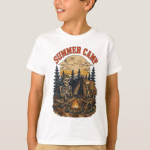 Retro sommarläger Skelett lägereld Design