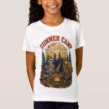 Retro sommarläger Skelett lägereld Design