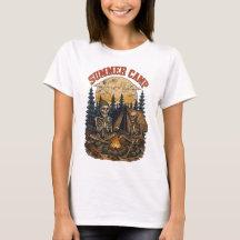 Retro sommarläger Skelett lägereld Design