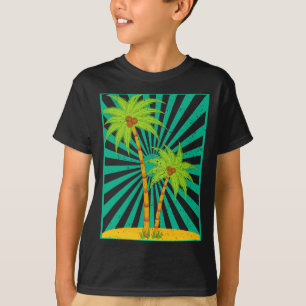 Retro sommarlov kokospalmer tropisk t shirt