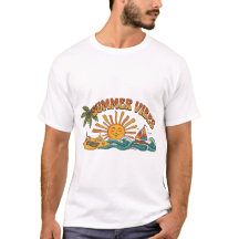 Retro sommarstämning Palmträd & Sol T-Shirt