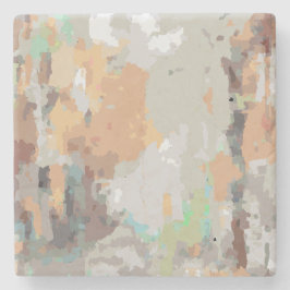 Retro-sommarstoftam orange,taupe,brun,grått stenunderlägg