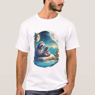 Retro sommarstrand sloth t shirt