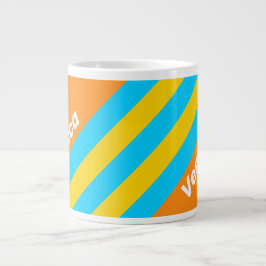 Retro sommarstrandränder med namn jumbo mugg