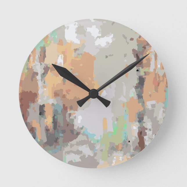 Retro sommarvibes dammig orange,taupe,jordisk rund klocka (Framsida)