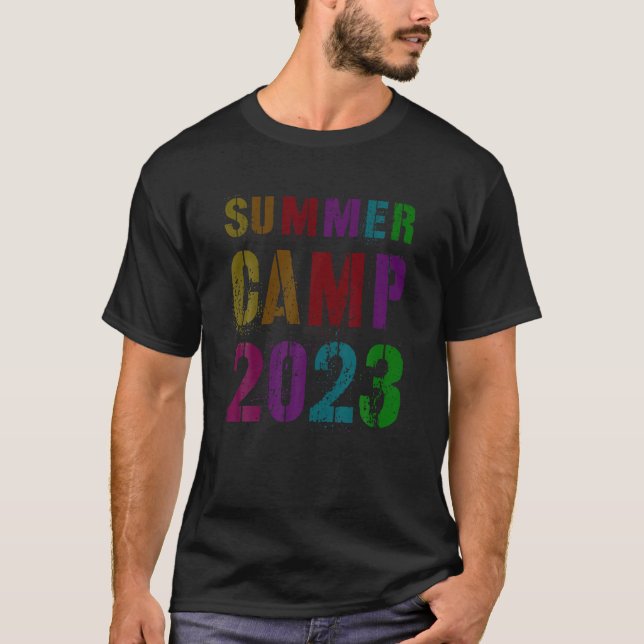 Retro SOMMER CAMP 2023 Vänner undertecknar Autogra T Shirt (Framsida)