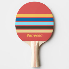 Retro Sorl över Randning med Namn Pingisracket