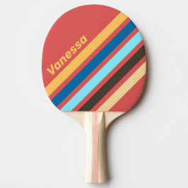 Retro Sorl Vinklad Rand med Namn Pingisracket